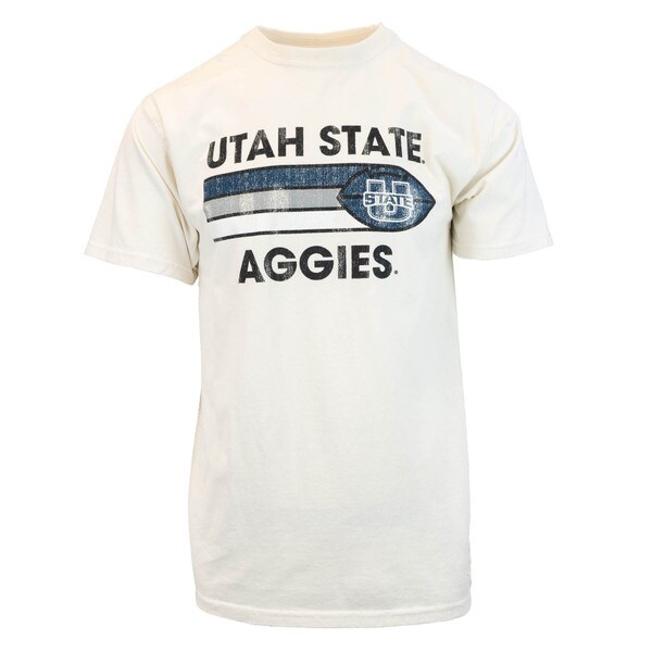 TSHIRT SUEDED UTAH STATE FOOTBALL WITH LINES IN MIDDLE AGGIES BELOW